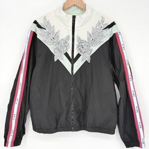Victoria's Secret PINK Sequin Windbreaker Jacket Black White M/L Y2K Maximalist